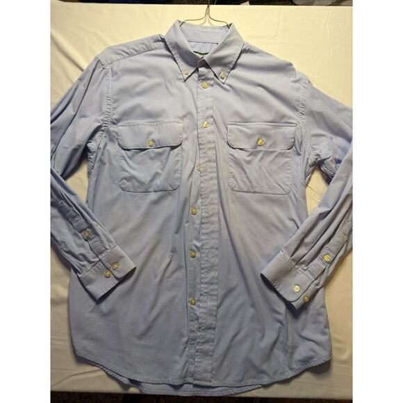 Orvis Other - Orvis Gingham Check Plaid Button Up Shirt Mens Size Large Blue 100% Cotton